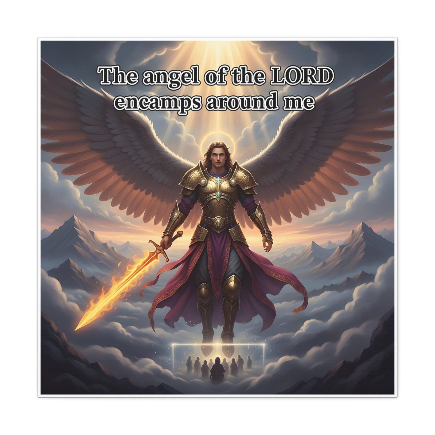 Angel Print Inspirational Wall Art Canvas — Christian Home Decoration, Unique Motivational Gift