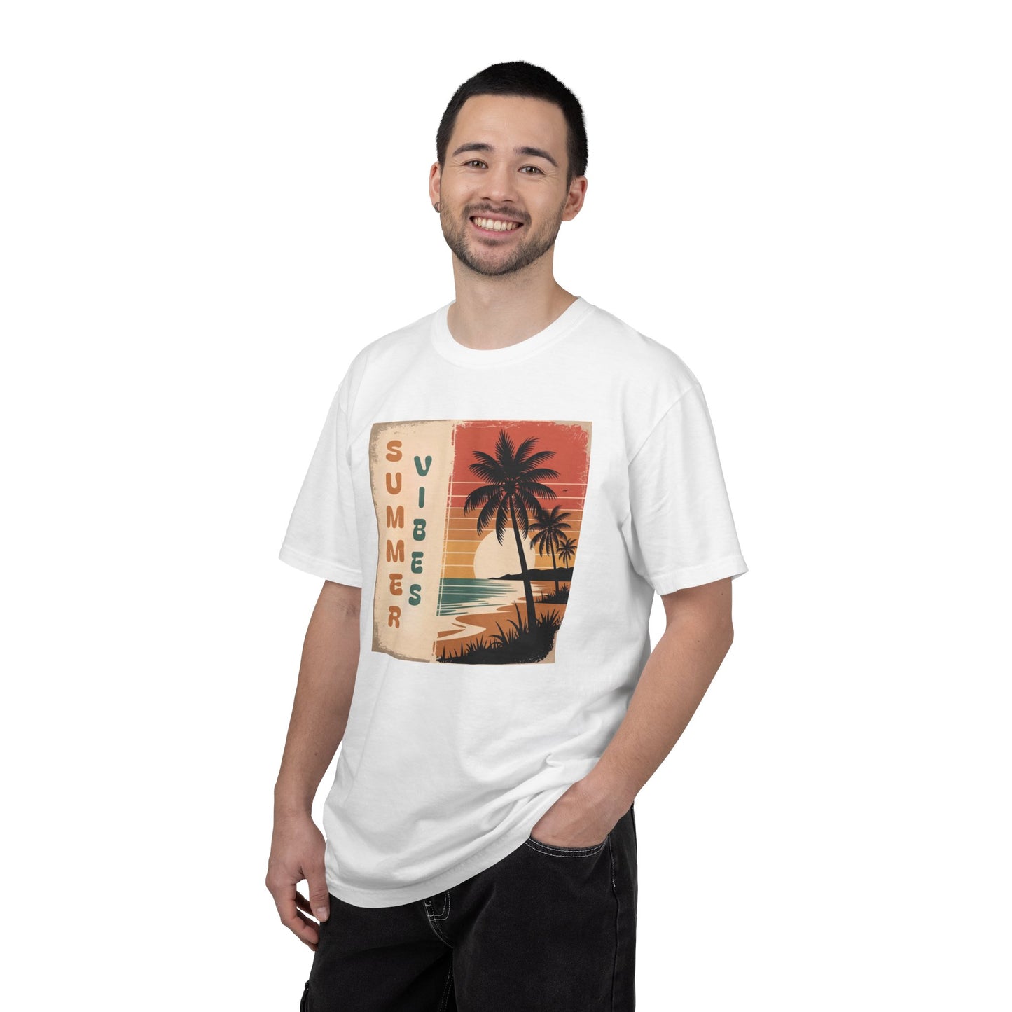 Summer Vibes T-Shirt — Retro Beach Palm Graphic Tee
