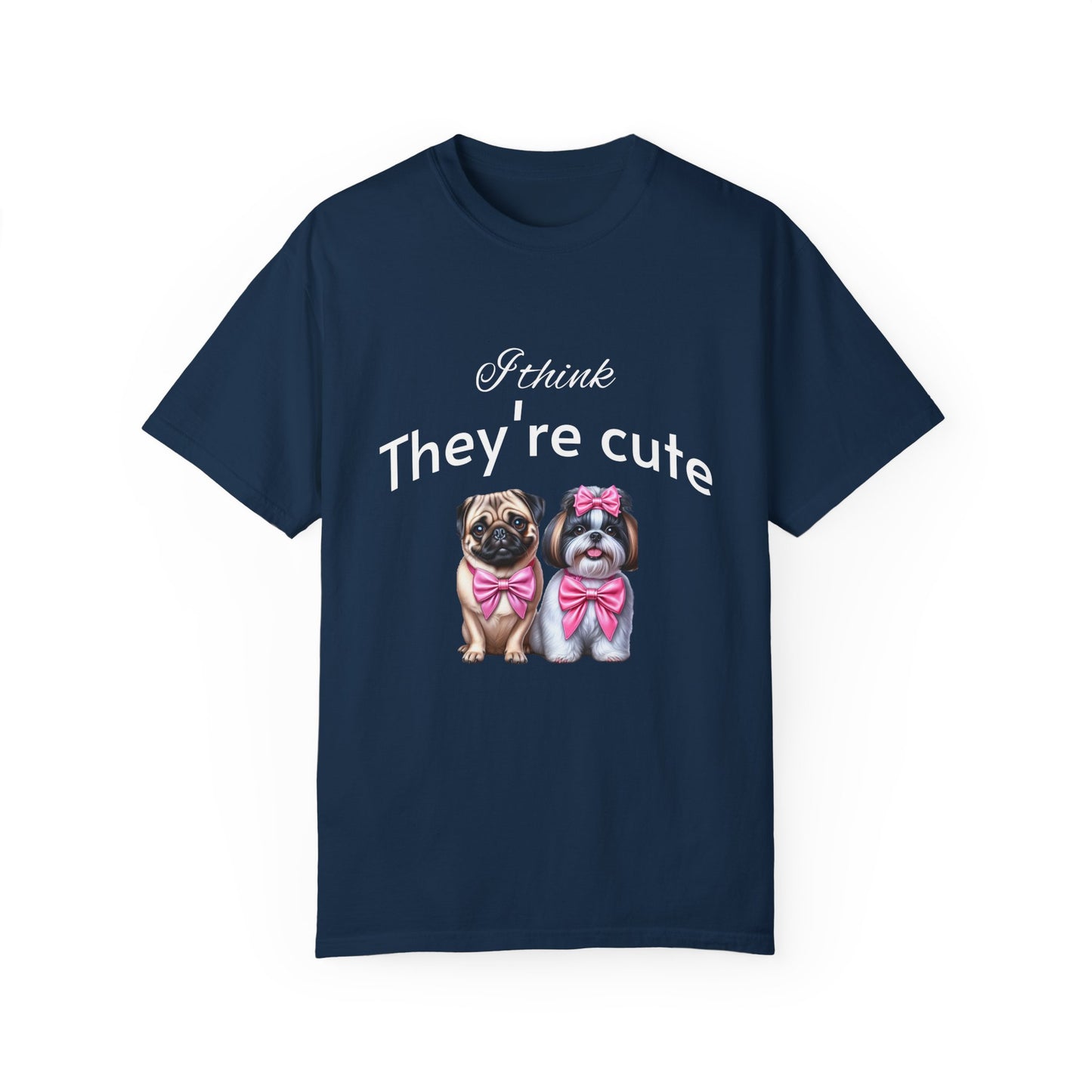 I think they're cute - an adorable pug and a  cute shih tzu toy dog -  Unisex T-Shirt -  Nature Art Tee