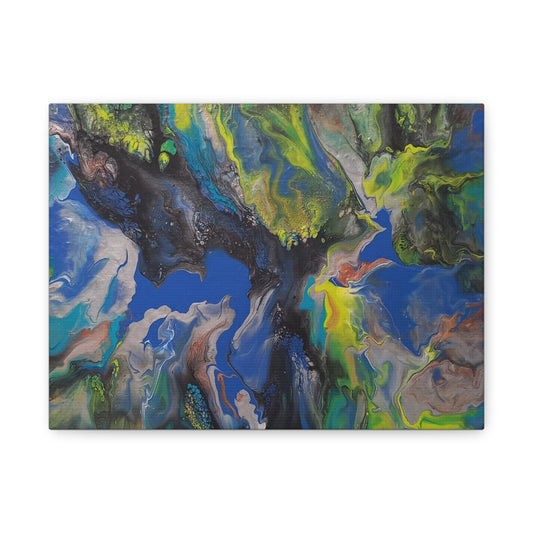 Abstract Ocean Flow Matte Canvas Wall Art, Stretched 1.25"