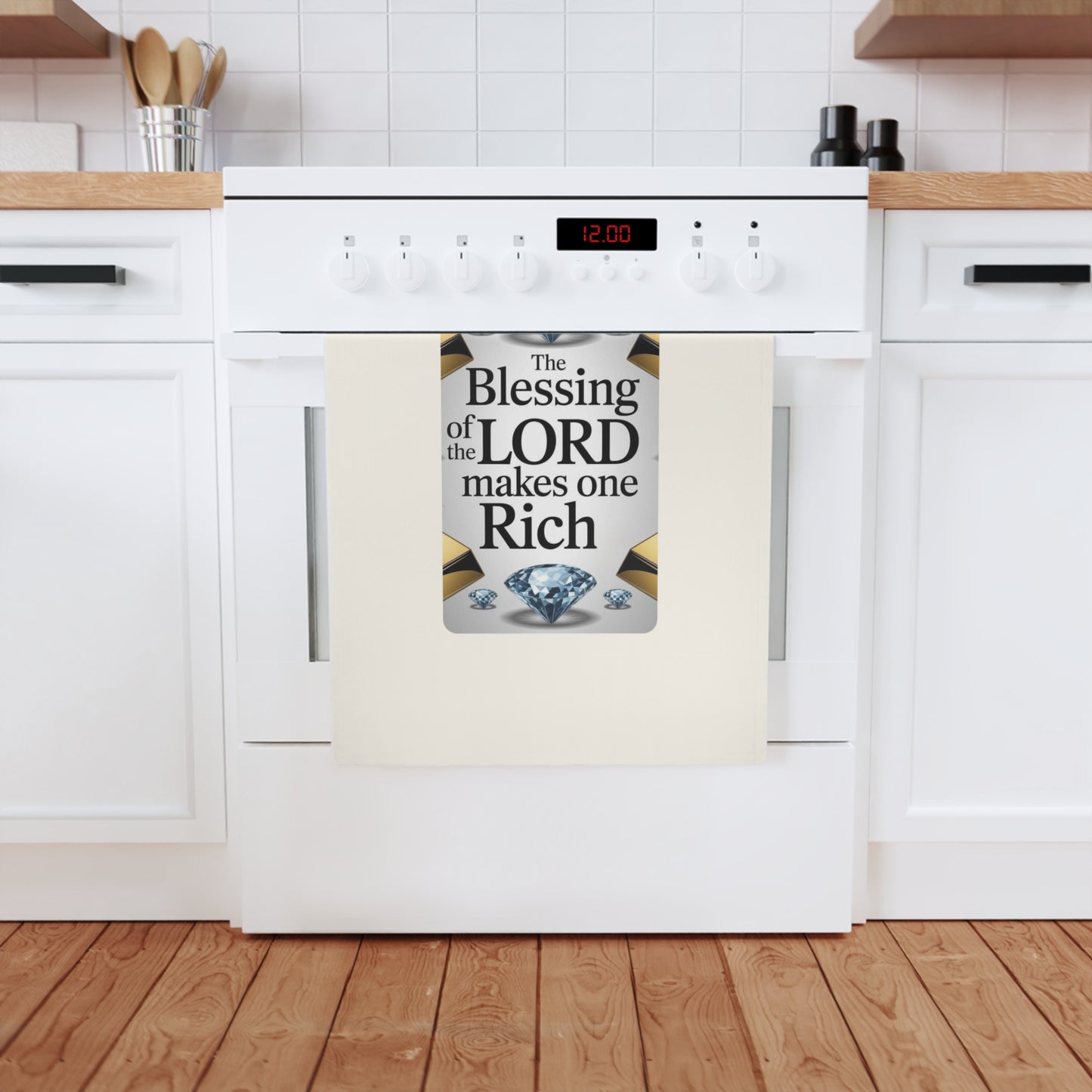 Inspirational 100% Organic Cotton Tea Towel – Faith & Abundance Design