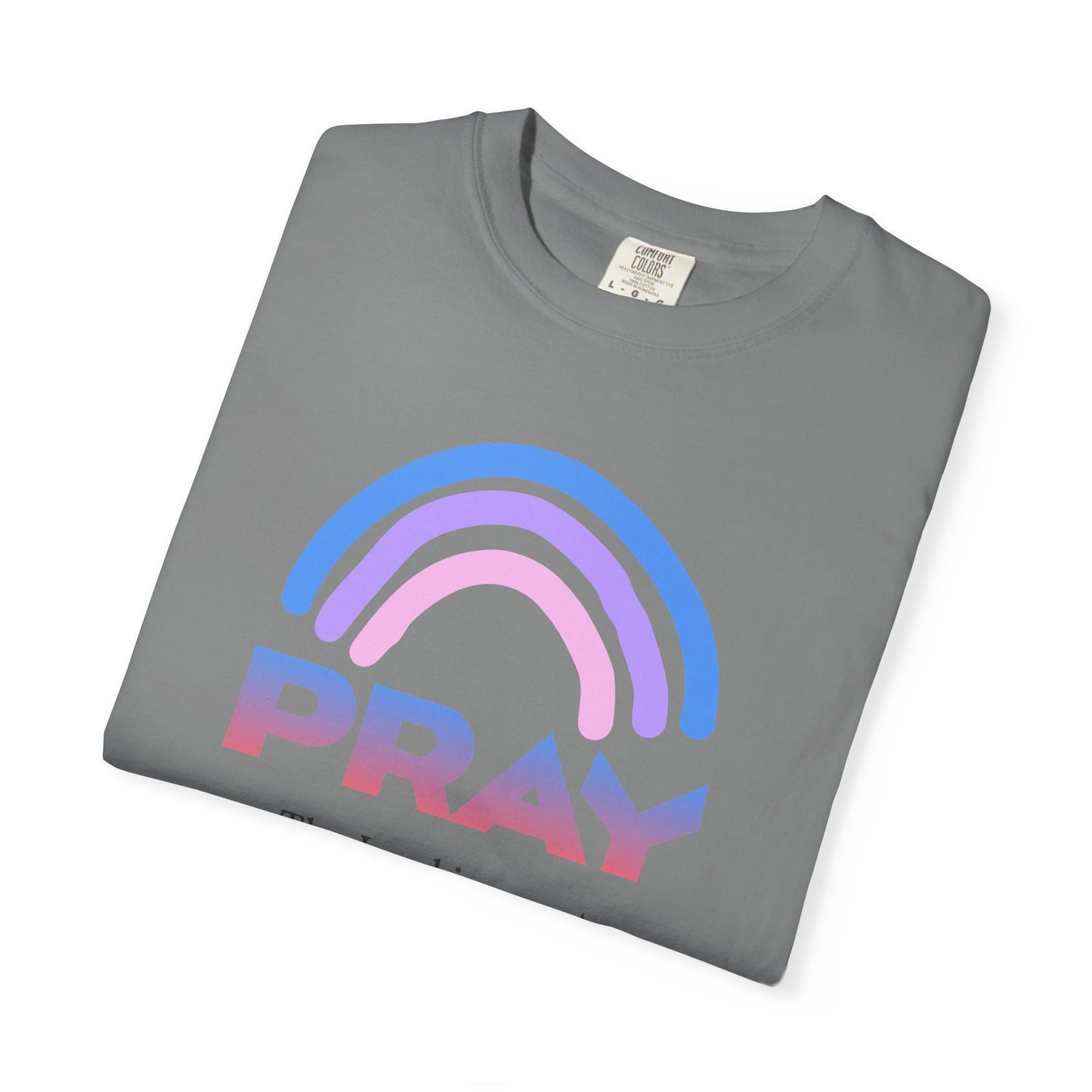 Prayer Rainbow T-Shirt — "PRAY" Psalm 145:18 Inspirational Christian Tee