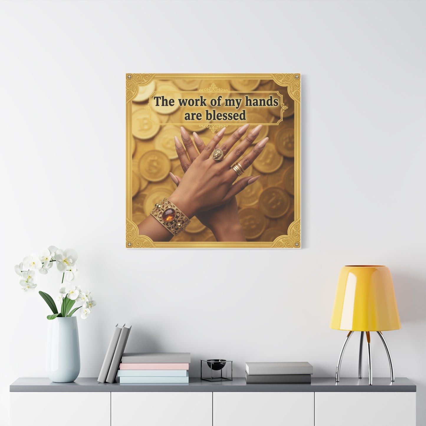 Blessed Hands Canvas Wall Art, Inspirational Home Decor, Motivational Wall Art, Unique Wall Decor, Faith-Based Gift, Spiritual Art