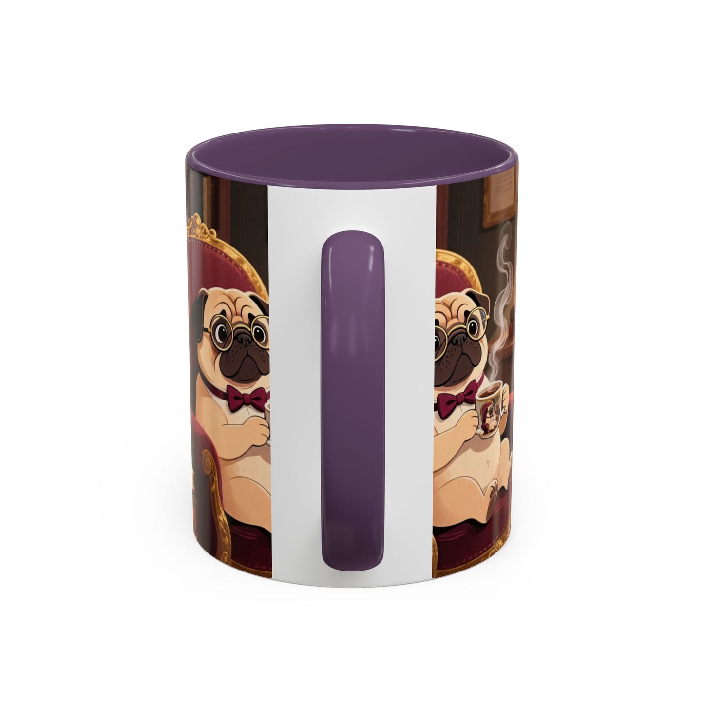 Pug in Armchair Coffee Mug — Cozy Literary Tea & Coffee Cup (11/15oz)