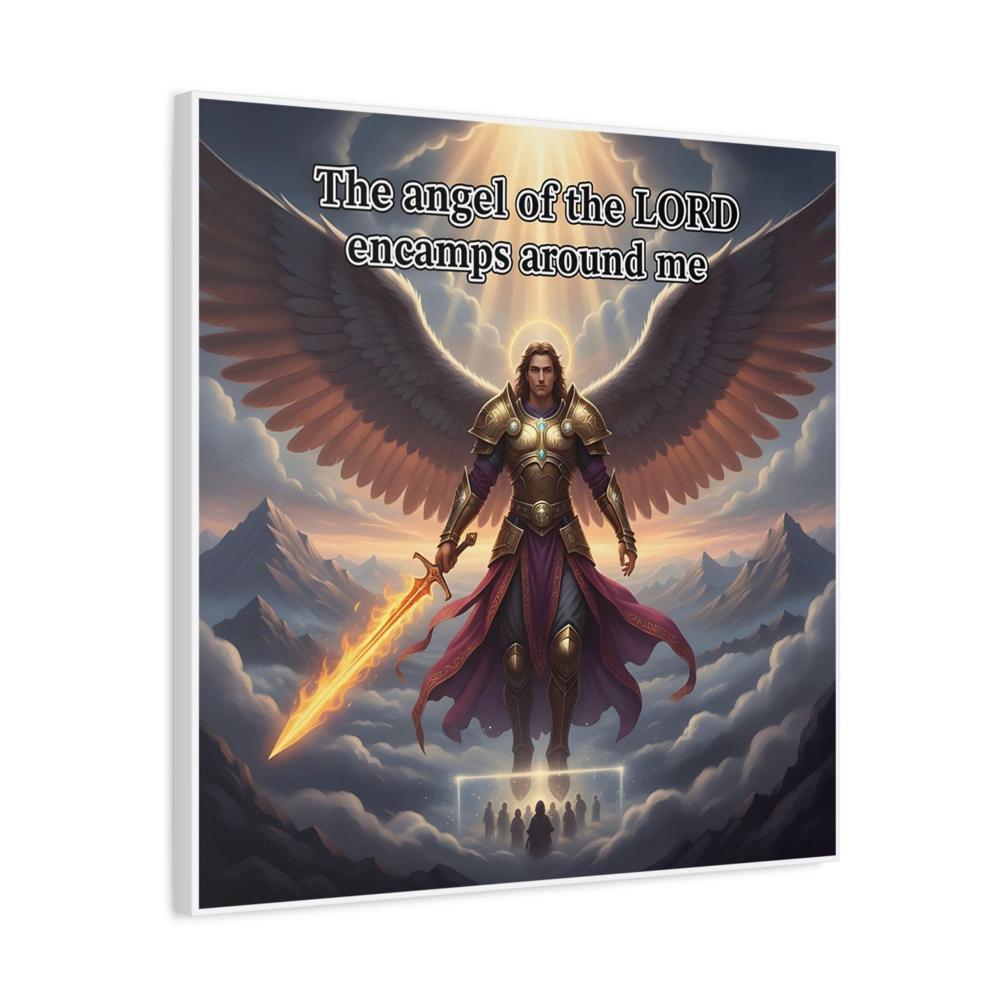 Angel Print Inspirational Wall Art Canvas — Christian Home Decoration, Unique Motivational Gift