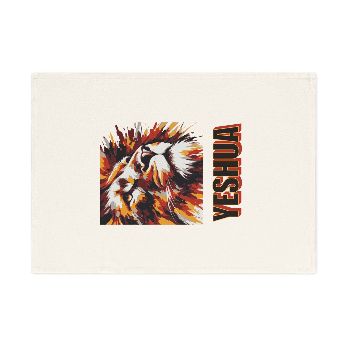 Inspirational Cotton Tea Towel with Lion Design - Yeshua Art for Home Décor