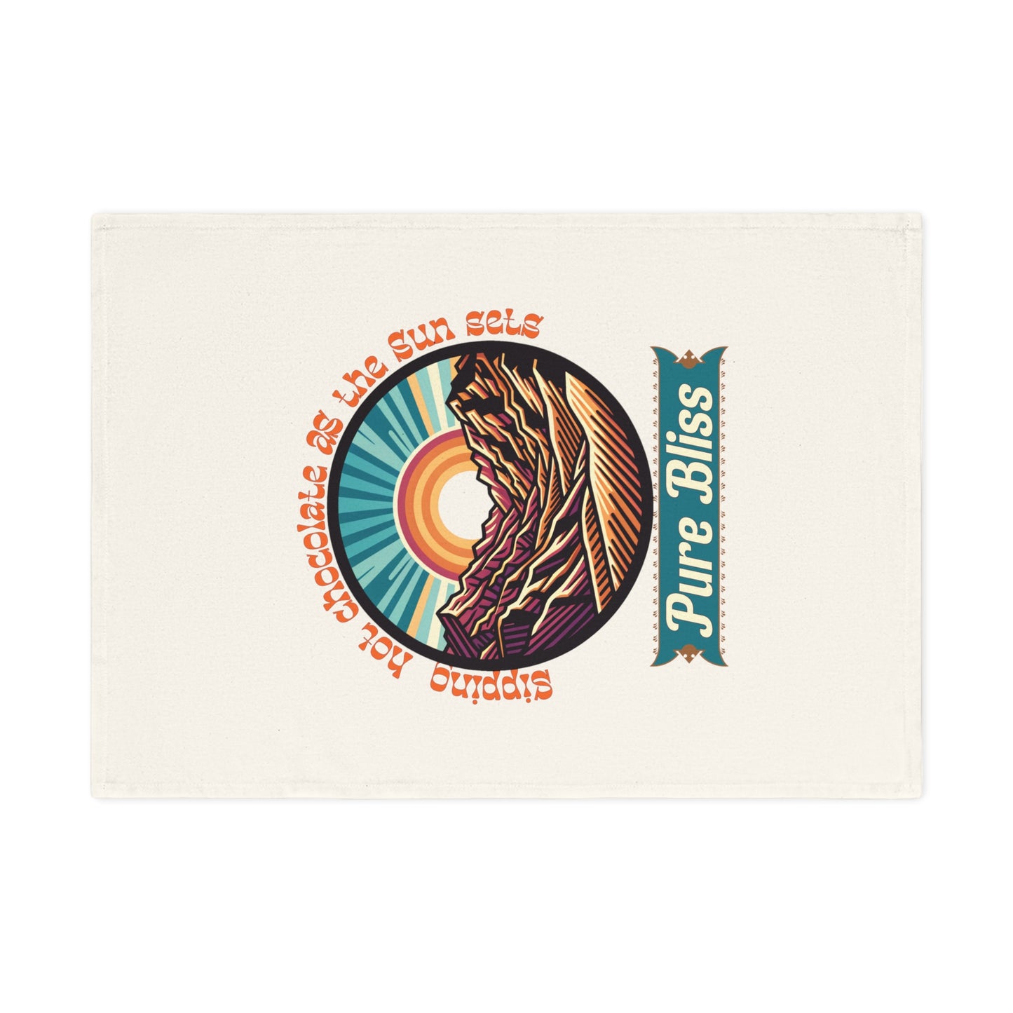 Pure Bliss Cotton Tea Towel - Cozy Mountain Vibes, Perfect for Home & Gift