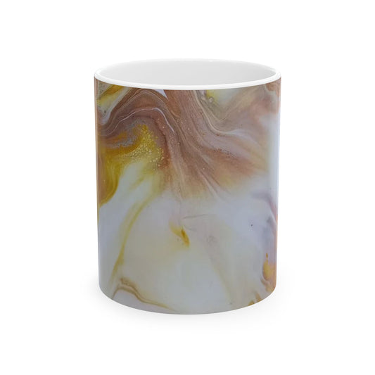 "Faith" Fruit of the Spirit series - Acrylic pour design - Elegant Abstract Swirl Ceramic Mug - 11oz & 15oz Coffee Cup for Tea and Hot Beverages