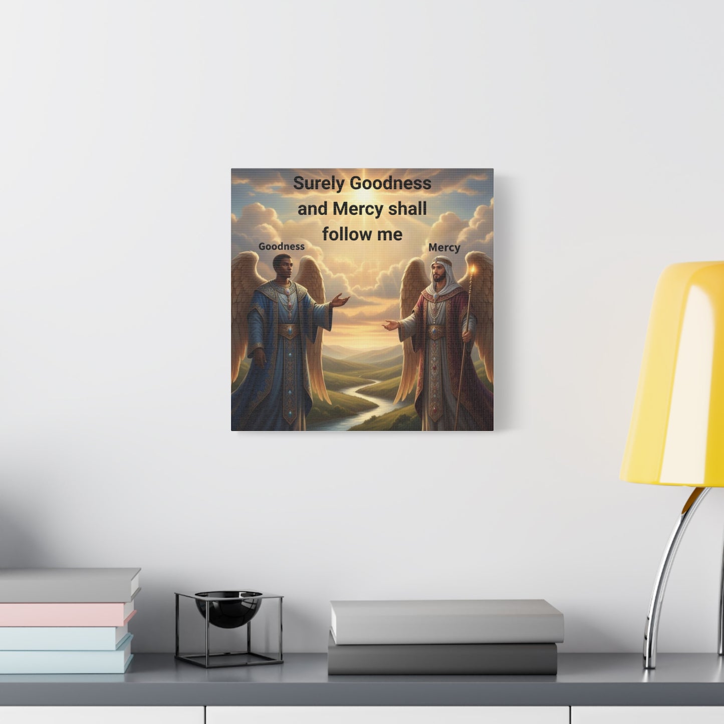 Godly Angels Blessing Canvas Print — Motivational Spiritual Wall Art, Religious Home Decor Gift