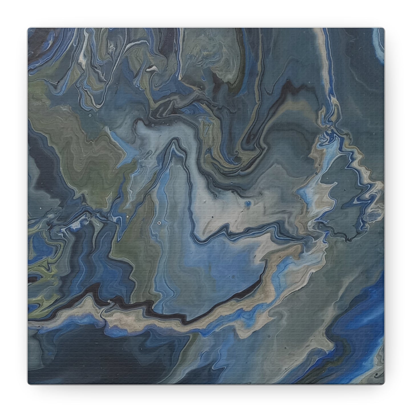 Blue Marble Abstract Matte Canvas Wall Art — Stretched 1.25"