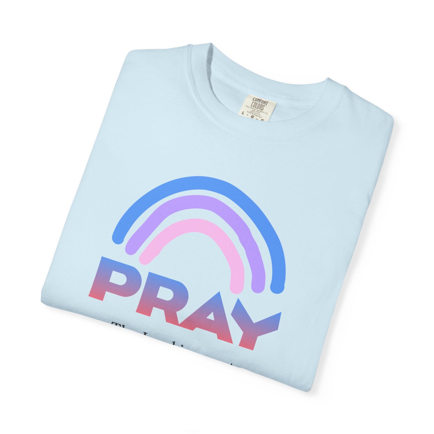 Prayer Rainbow T-Shirt — "PRAY" Psalm 145:18 Inspirational Christian Tee