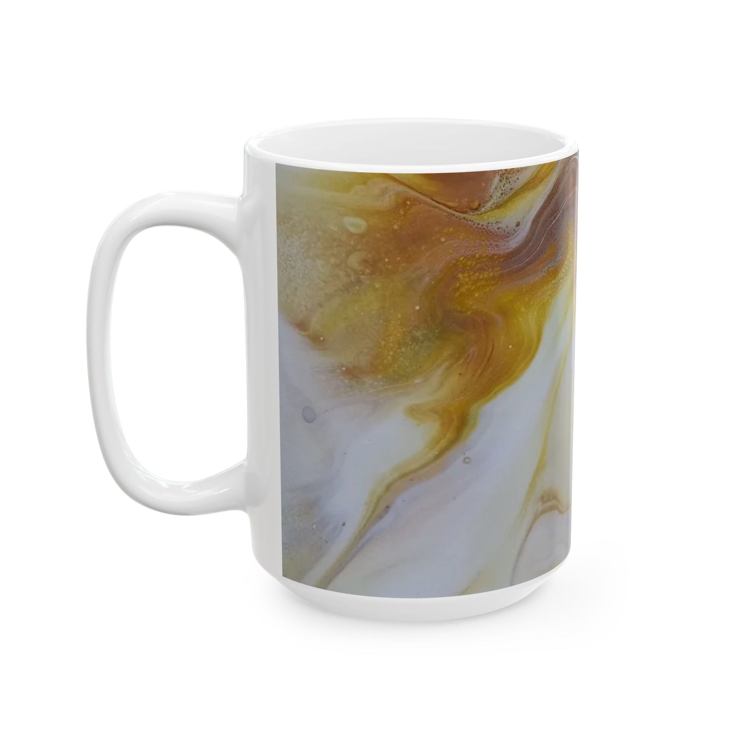 "Faith" Fruit of the Spirit series - Acrylic pour design - Elegant Abstract Swirl Ceramic Mug - 11oz & 15oz Coffee Cup for Tea and Hot Beverages
