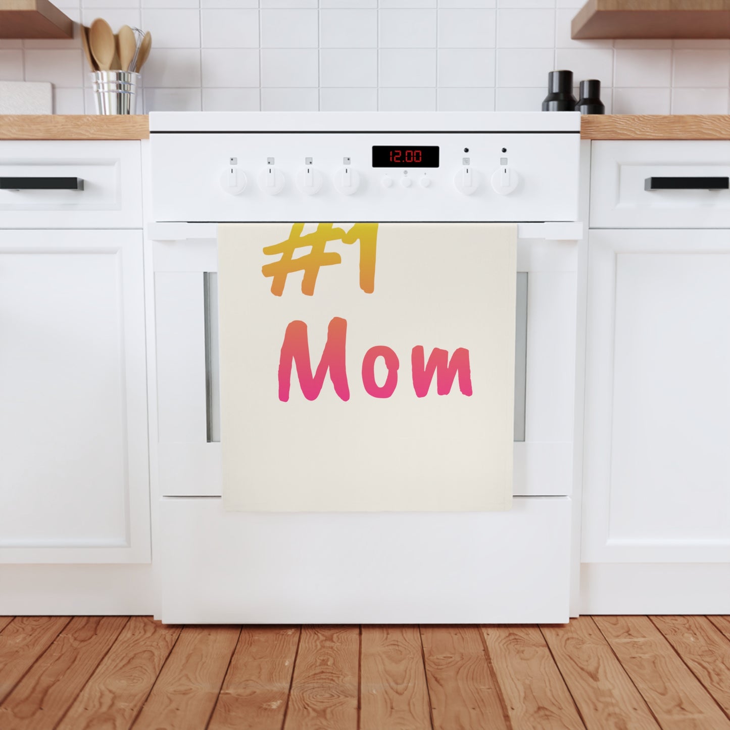 #1 Mom Cotton Tea Towel - Perfect Gift for Mother's Day and Kitchen Decor