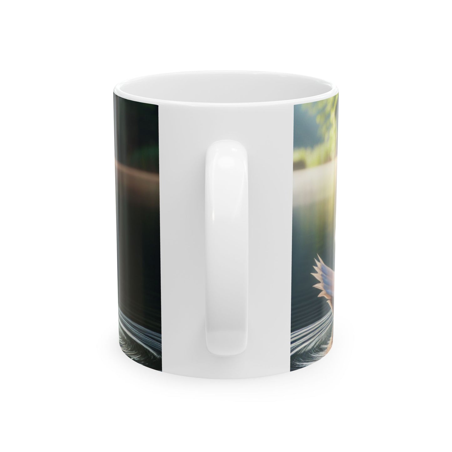 Swan Serenity Ceramic Mug — Peaceful Lake Morning Coffee Cup (11oz/15oz)
