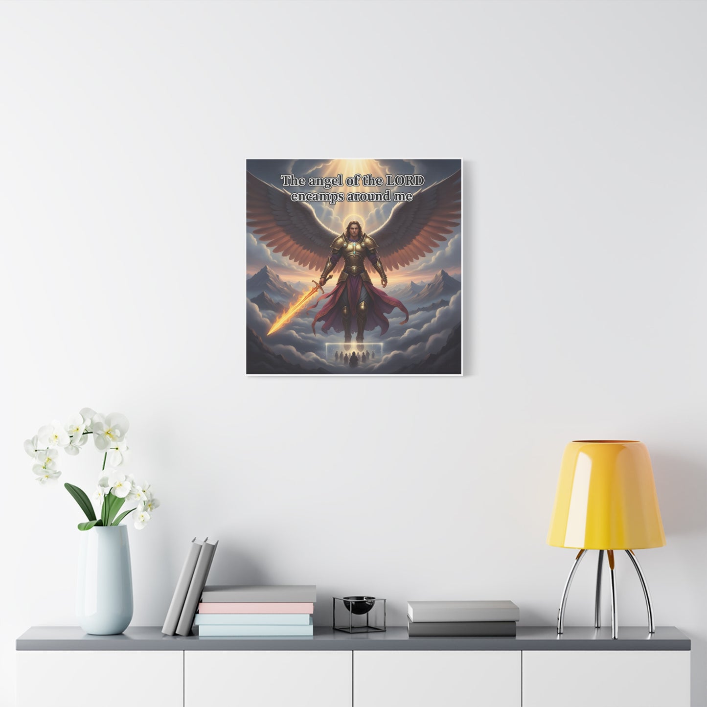 Angel Print Inspirational Wall Art Canvas — Christian Home Decoration, Unique Motivational Gift