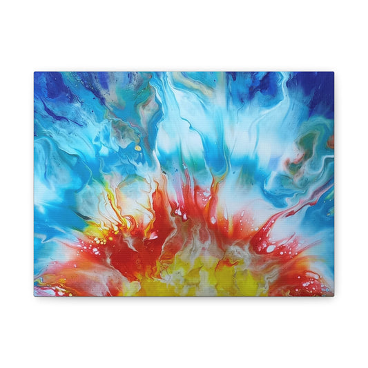 " The First Sunrise" - Acrylic pour painting - Vibrant Abstract Canvas Art Print - Color Explosion Decor