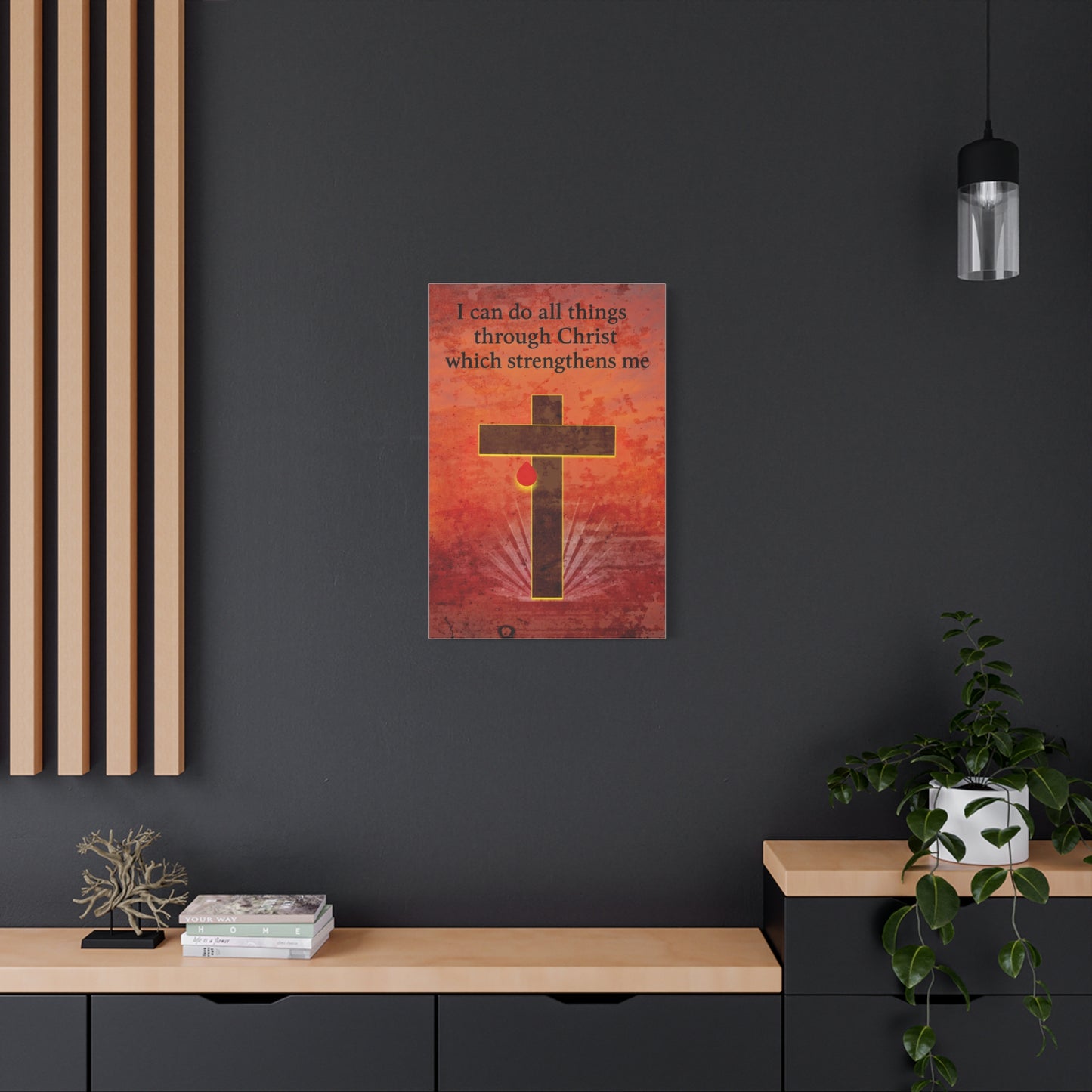 Inspirational Wall Art, Christian Home Decor, Rustic Matte Canvas, Religious Gift for Faith Lovers, Motivational Artwork