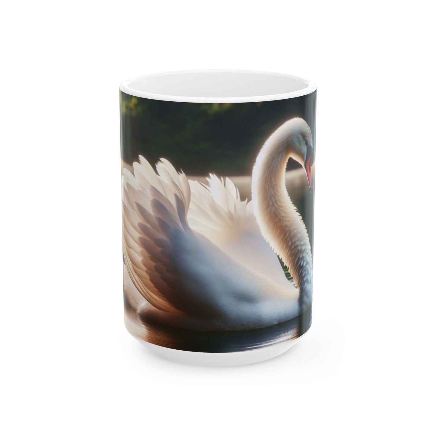 Swan Serenity Ceramic Mug — Peaceful Lake Morning Coffee Cup (11oz/15oz)
