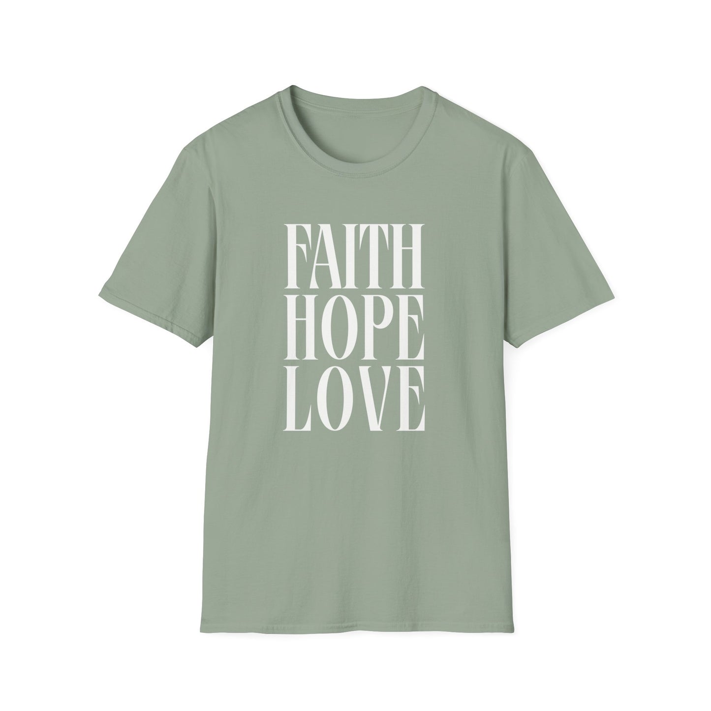 Faith Hope Love Unisex Softstyle T-Shirt | Inspirational Graphic Tee