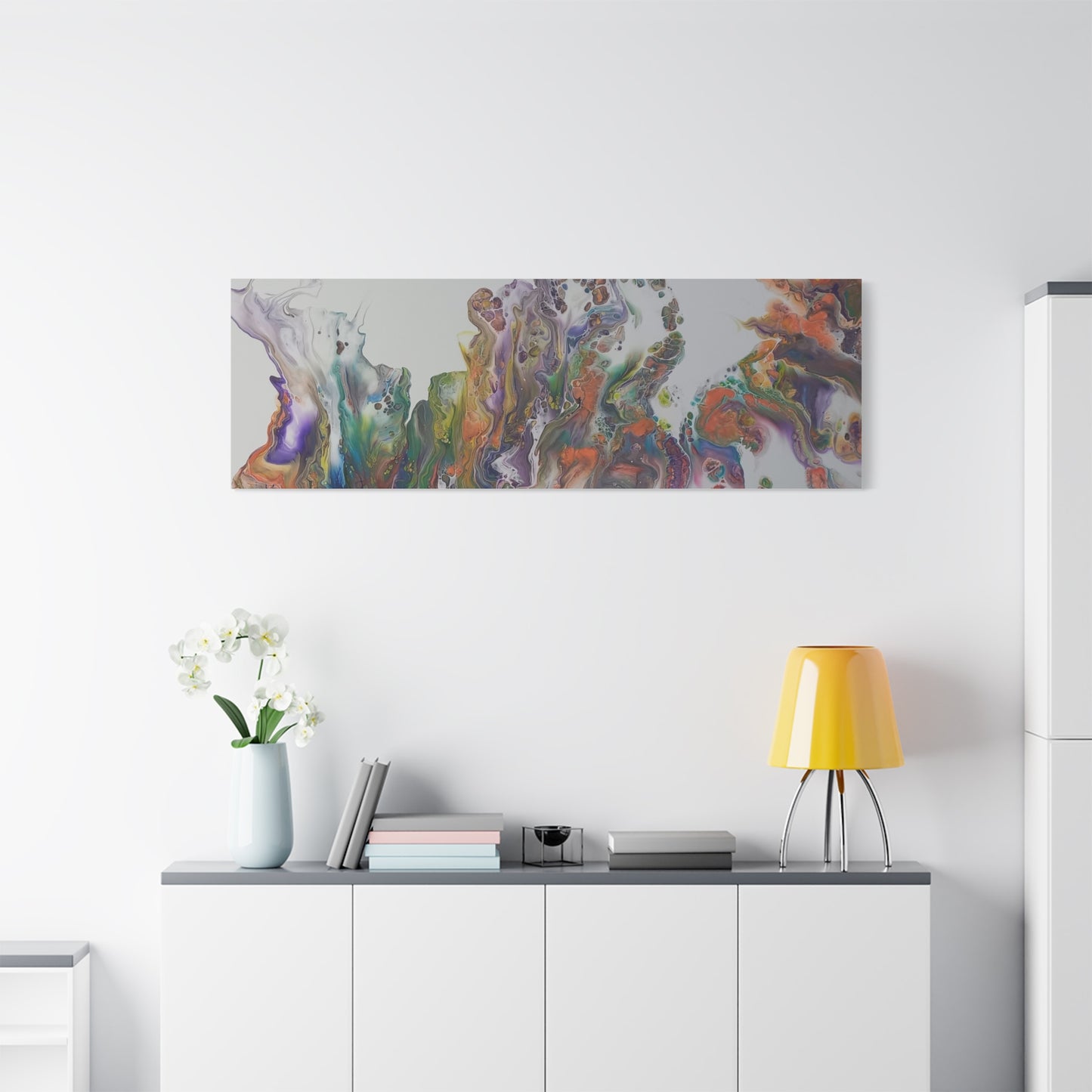 "An overflow of goodness" -  Abstract acrylic pour -  Colorful Wall Art Canvas - Matte Stretched Print