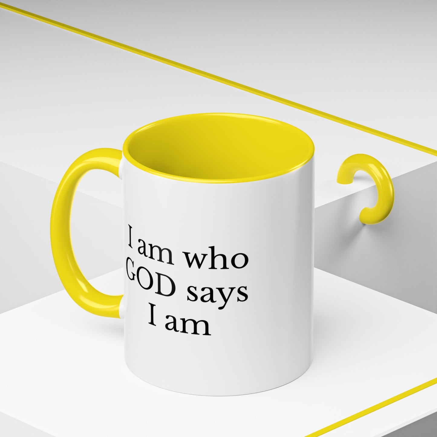 I AM WHO GOD SAYS I AM - Accent Coffee Mug (11, 15oz)