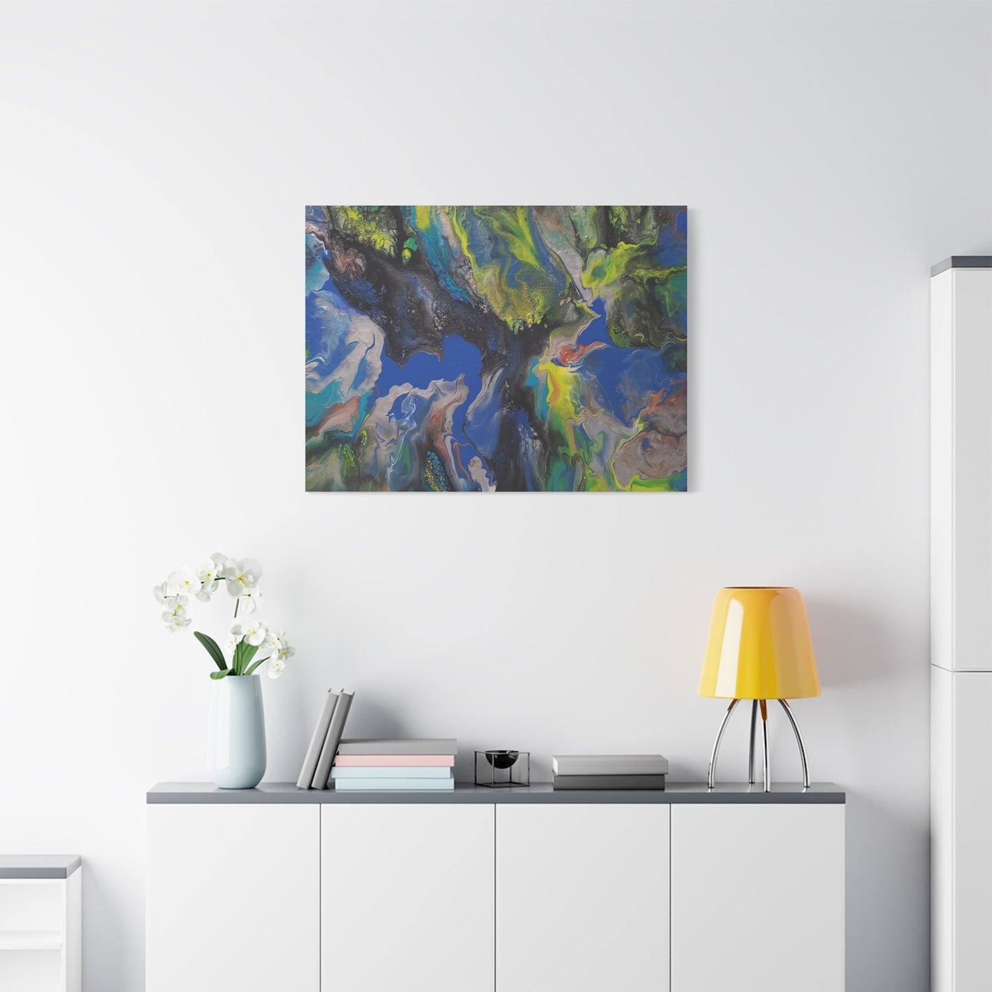 Abstract Ocean Flow Matte Canvas Wall Art, Stretched 1.25"