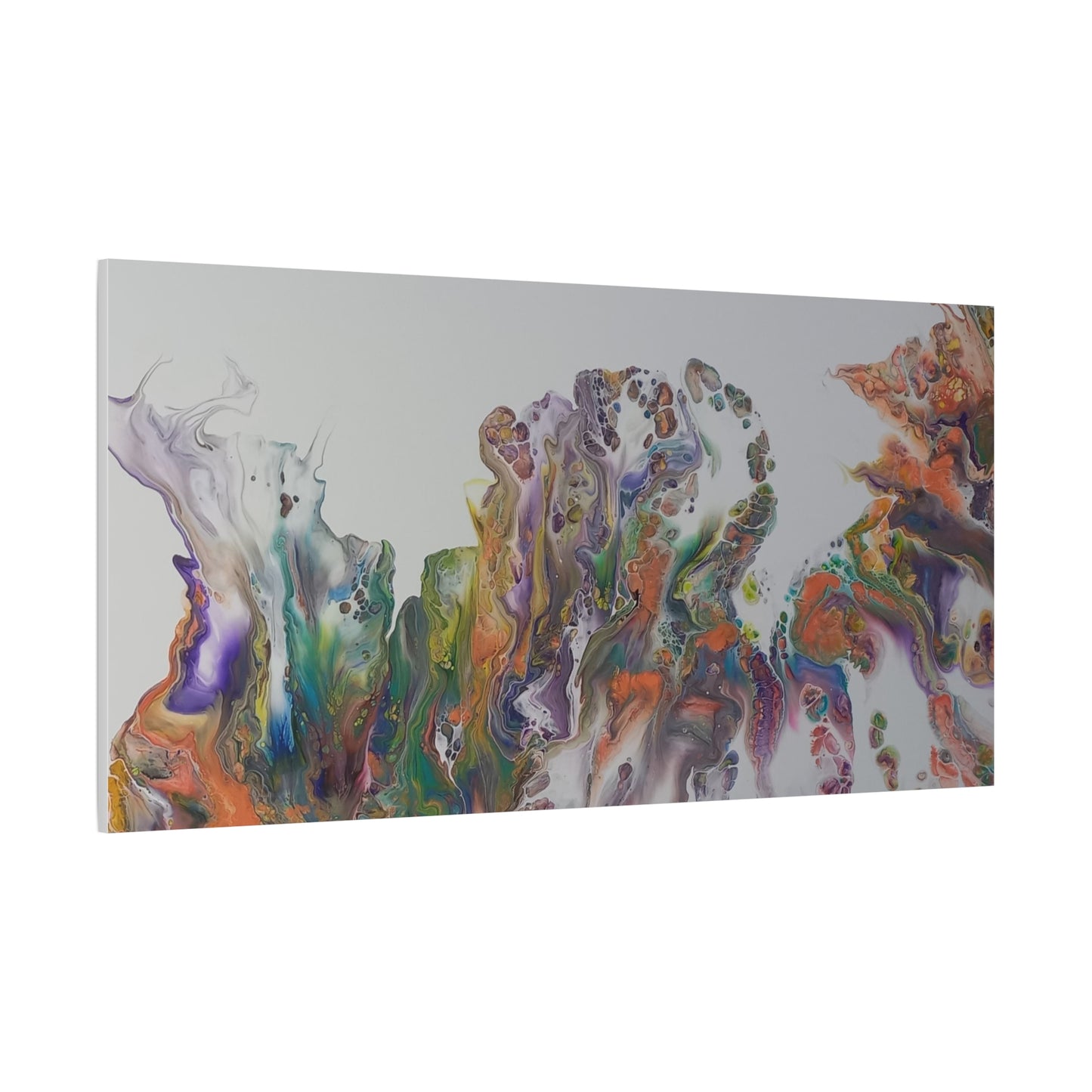 "An overflow of goodness" -  Abstract acrylic pour -  Colorful Wall Art Canvas - Matte Stretched Print