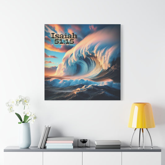 Inspirational Wave Canvas Wall Art, Motivational Wall Art, Ocean Print, Psalm 51:15 Decor, Nautical Gift, Bible Verse Wall Art