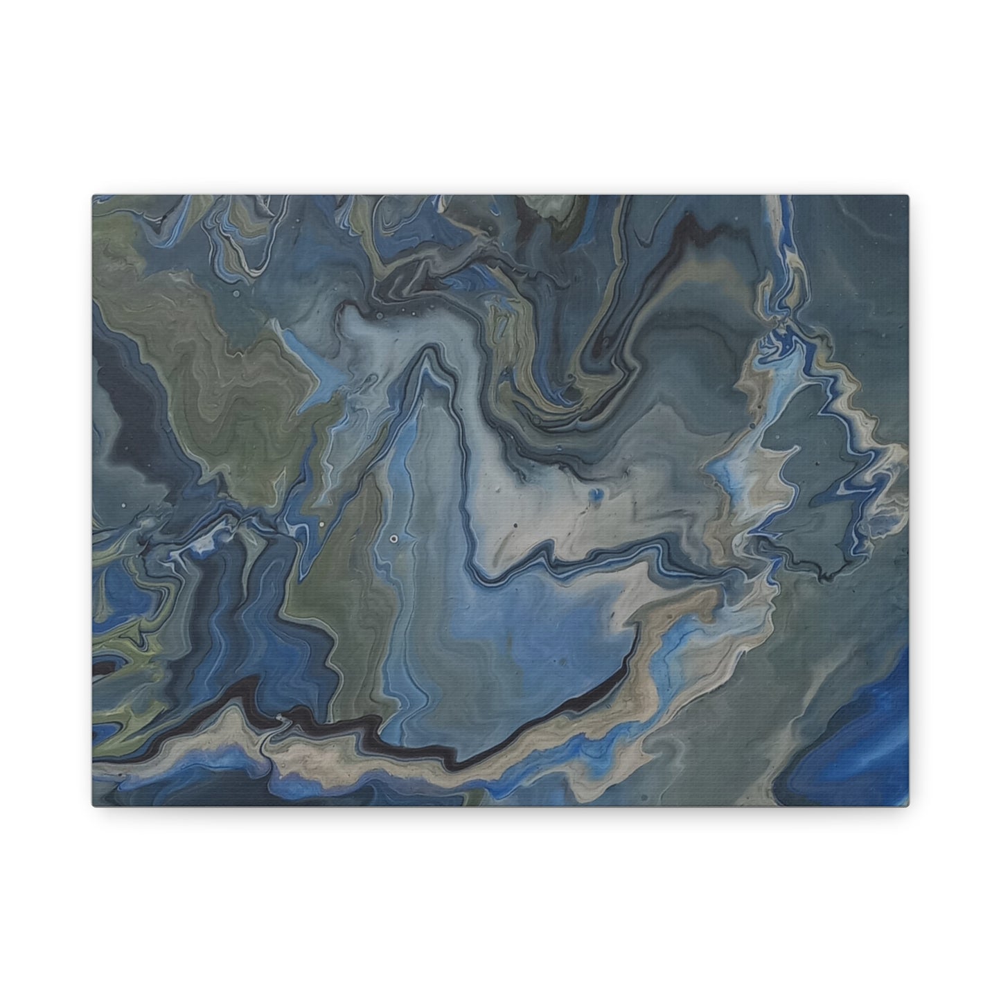 Blue Marble Abstract Matte Canvas Wall Art — Stretched 1.25"