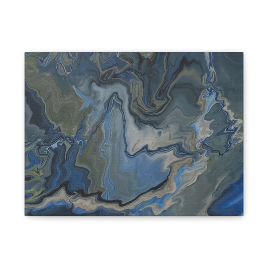 Blue Marble Abstract Matte Canvas Wall Art — Stretched 1.25"