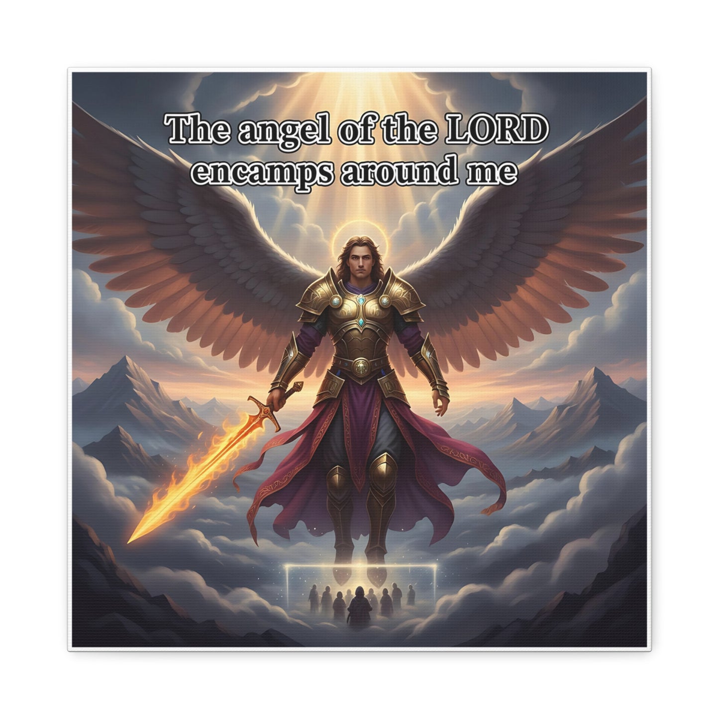 Angel Print Inspirational Wall Art Canvas — Christian Home Decoration, Unique Motivational Gift