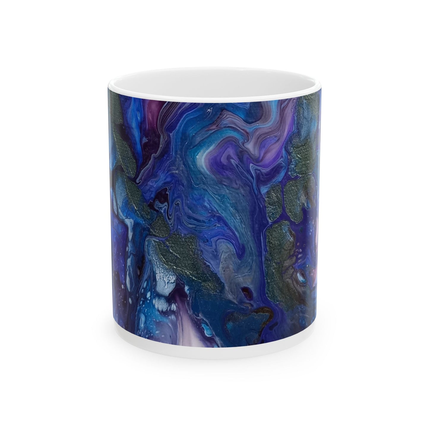 "Patience" Fruit of the Spirit series - An acrylic pour design - Ceramic Mug - Artistic Coffee Cup for Home or Office