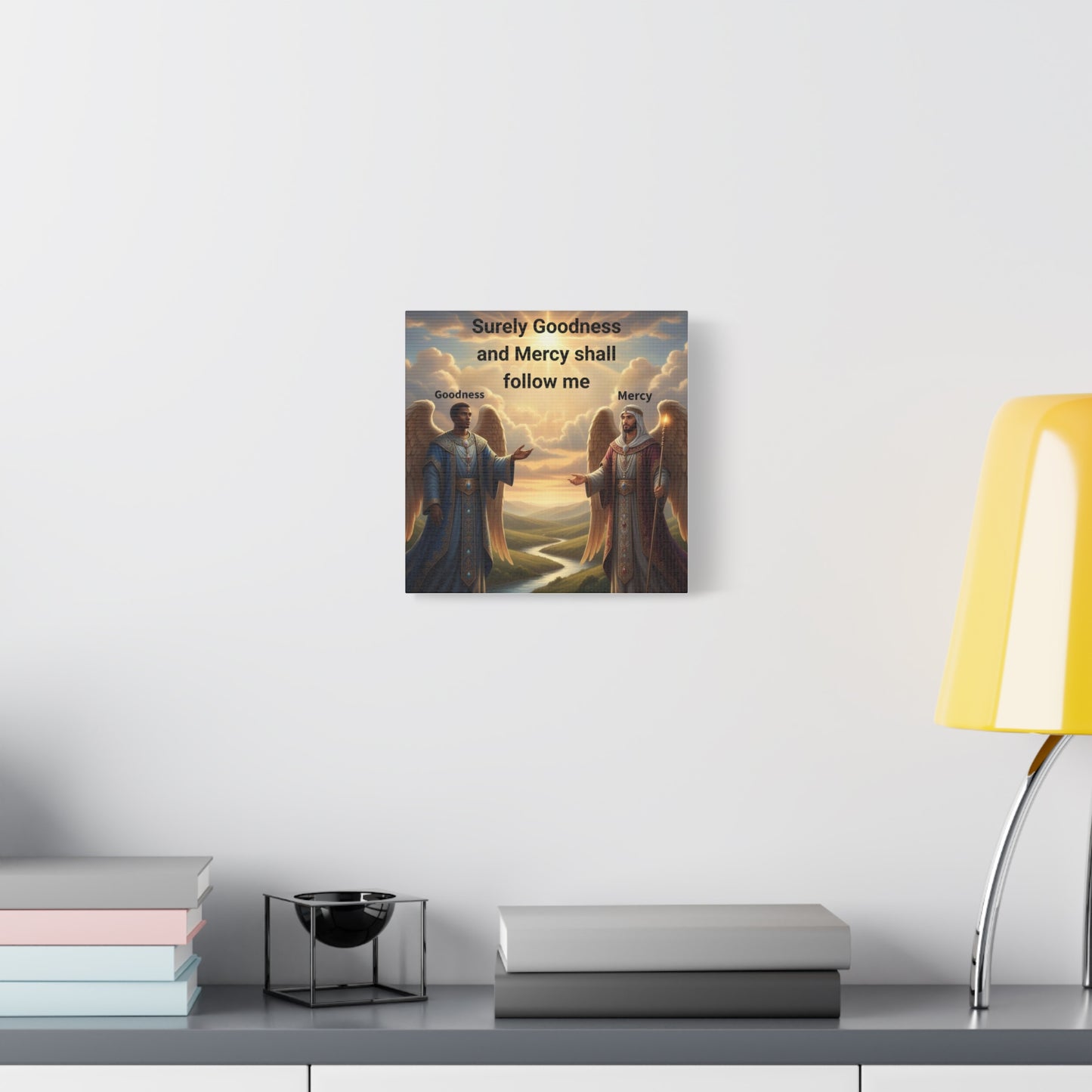 Godly Angels Blessing Canvas Print — Motivational Spiritual Wall Art, Religious Home Decor Gift