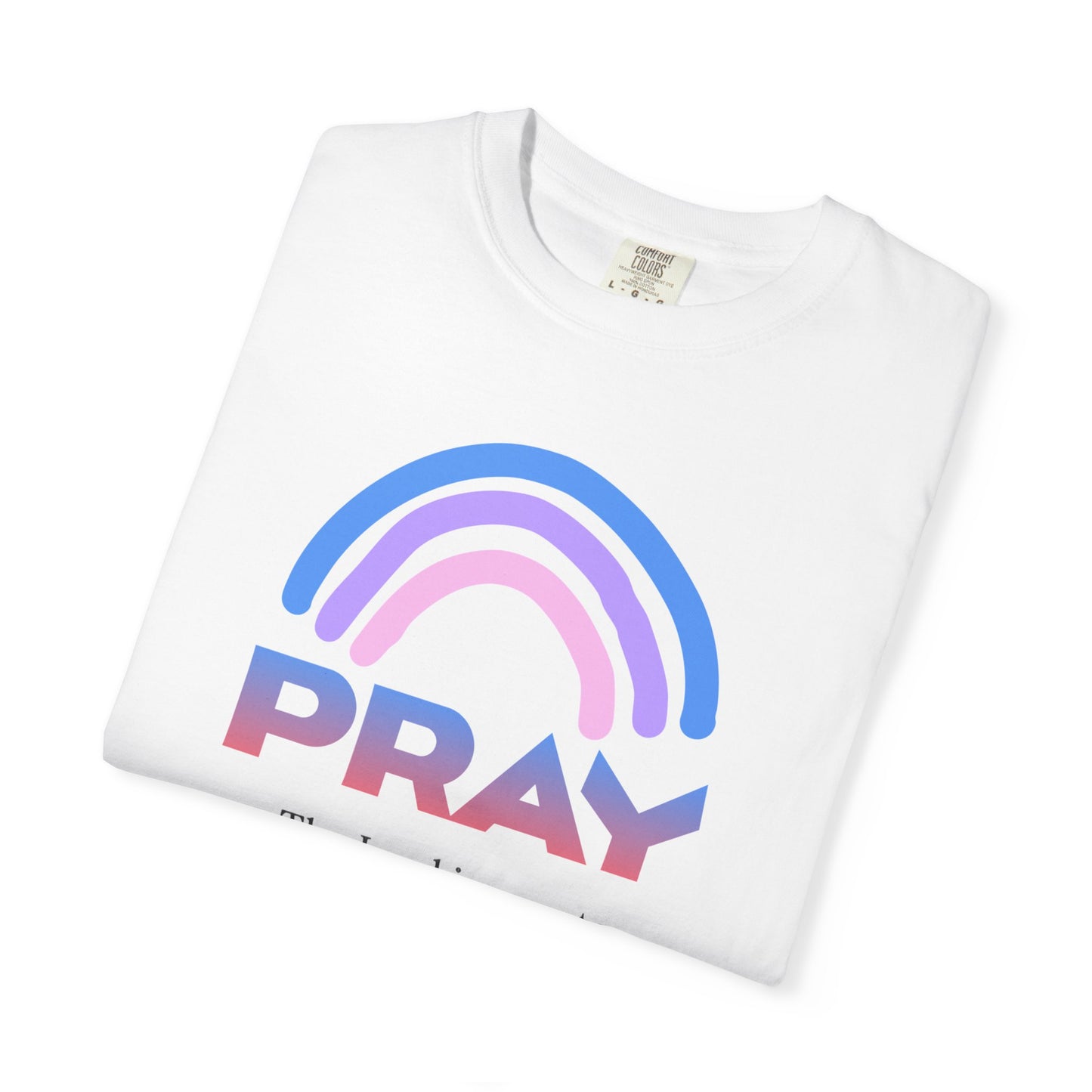 Prayer Rainbow T-Shirt — "PRAY" Psalm 145:18 Inspirational Christian Tee