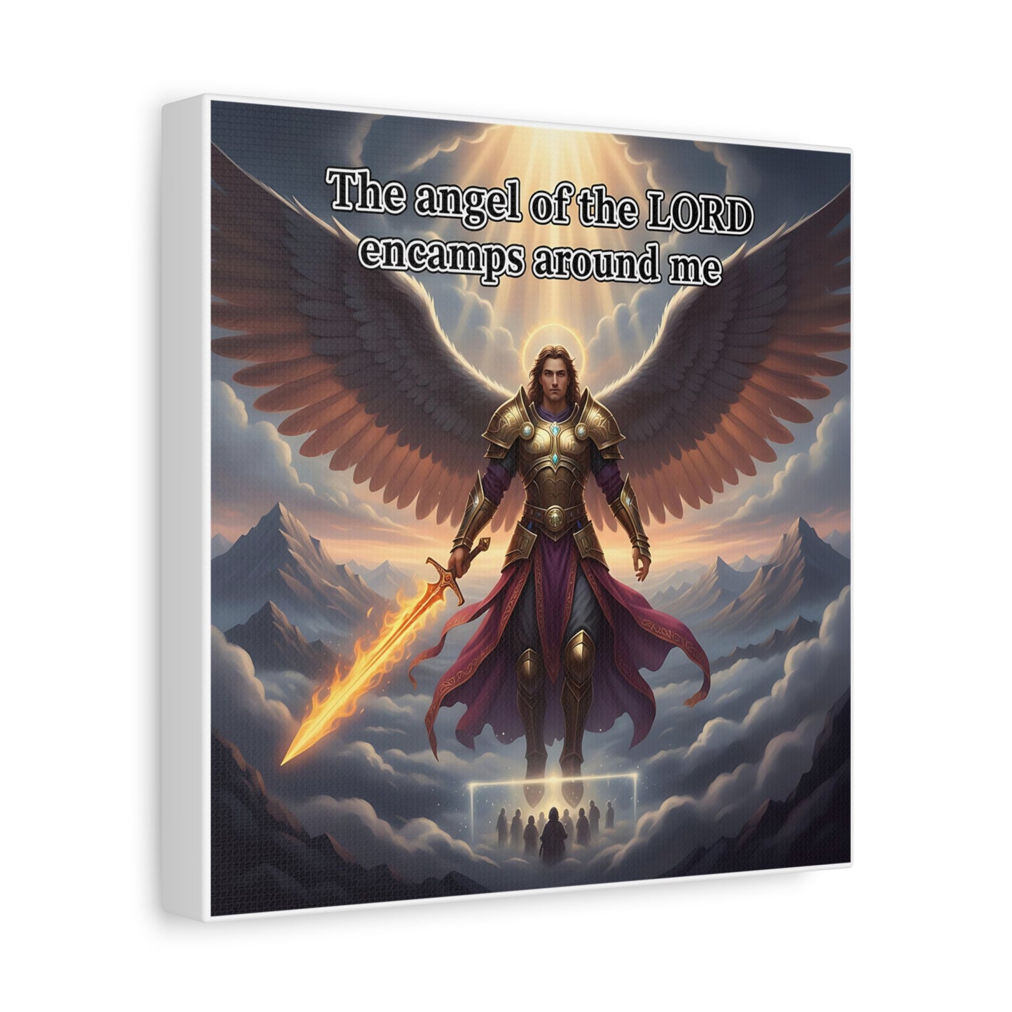 Angel Print Inspirational Wall Art Canvas — Christian Home Decoration, Unique Motivational Gift