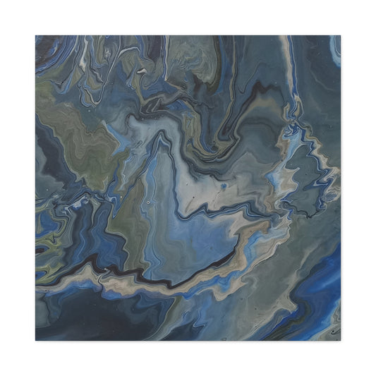 Blue Marble Abstract Matte Canvas Wall Art — Stretched 1.25"