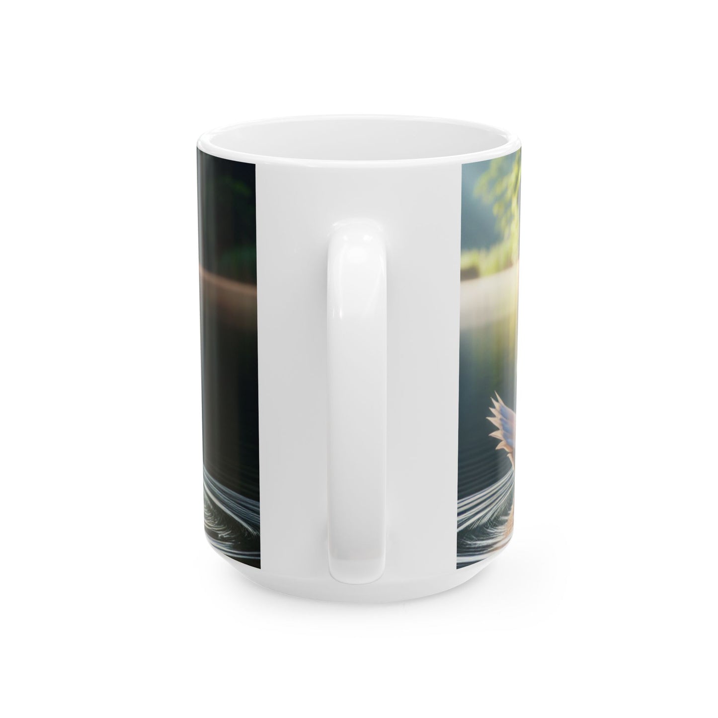 Swan Serenity Ceramic Mug — Peaceful Lake Morning Coffee Cup (11oz/15oz)