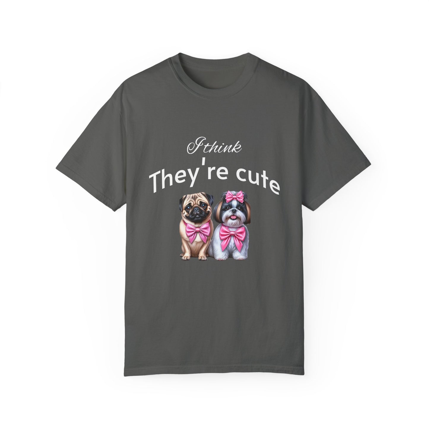I think they're cute - an adorable pug and a  cute shih tzu toy dog -  Unisex T-Shirt -  Nature Art Tee