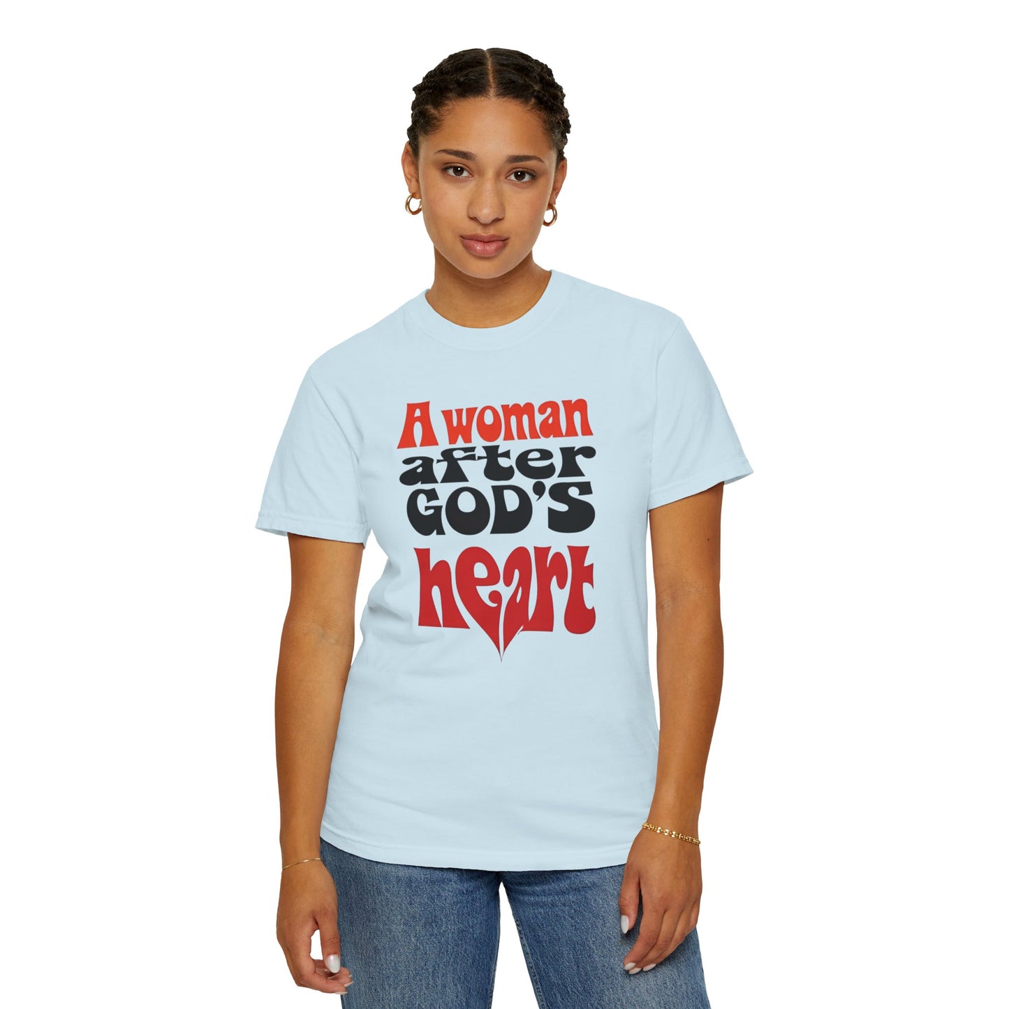 T-Shirt — "A Woman After God's Heart" Faith Graphic Tee