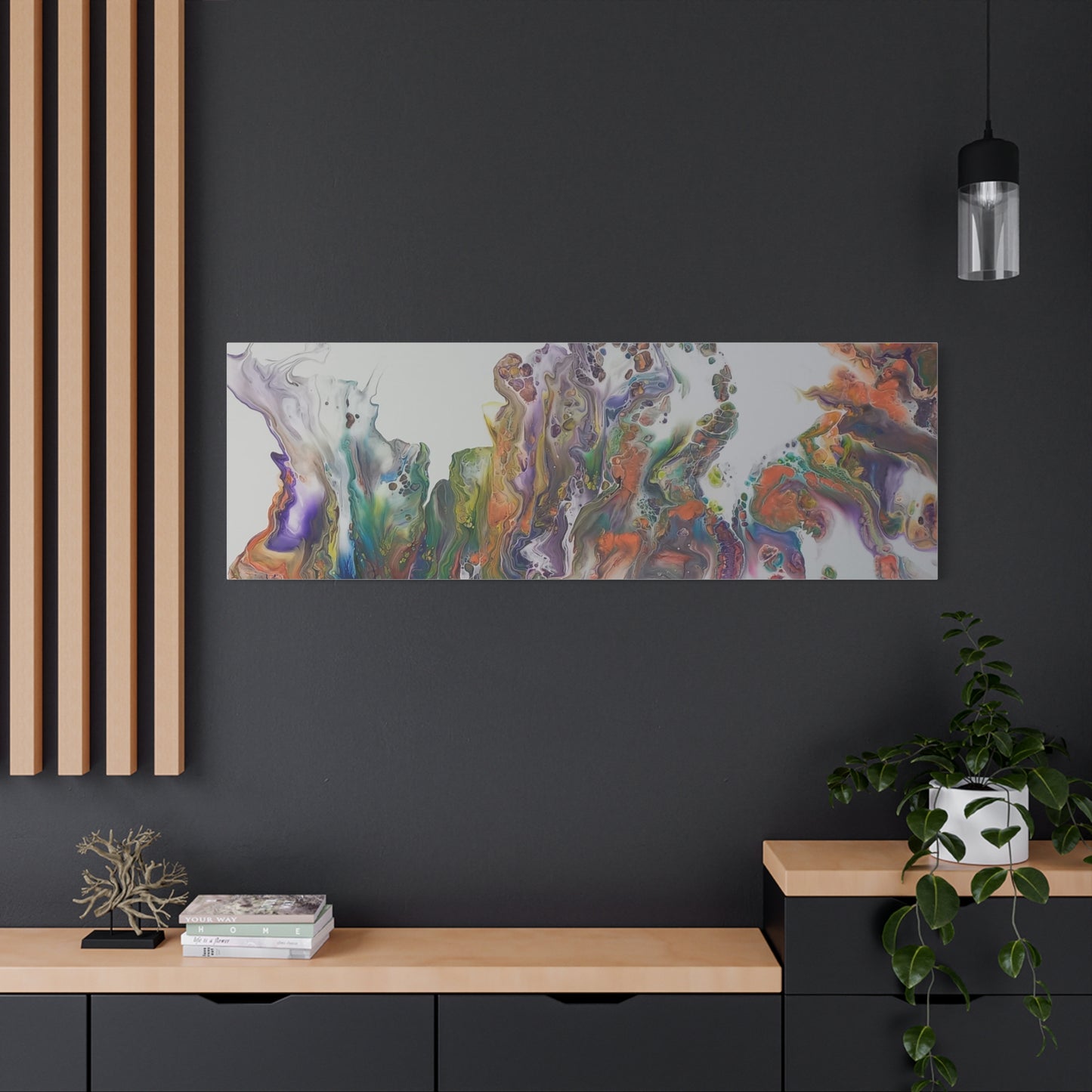 "An overflow of goodness" -  Abstract acrylic pour -  Colorful Wall Art Canvas - Matte Stretched Print