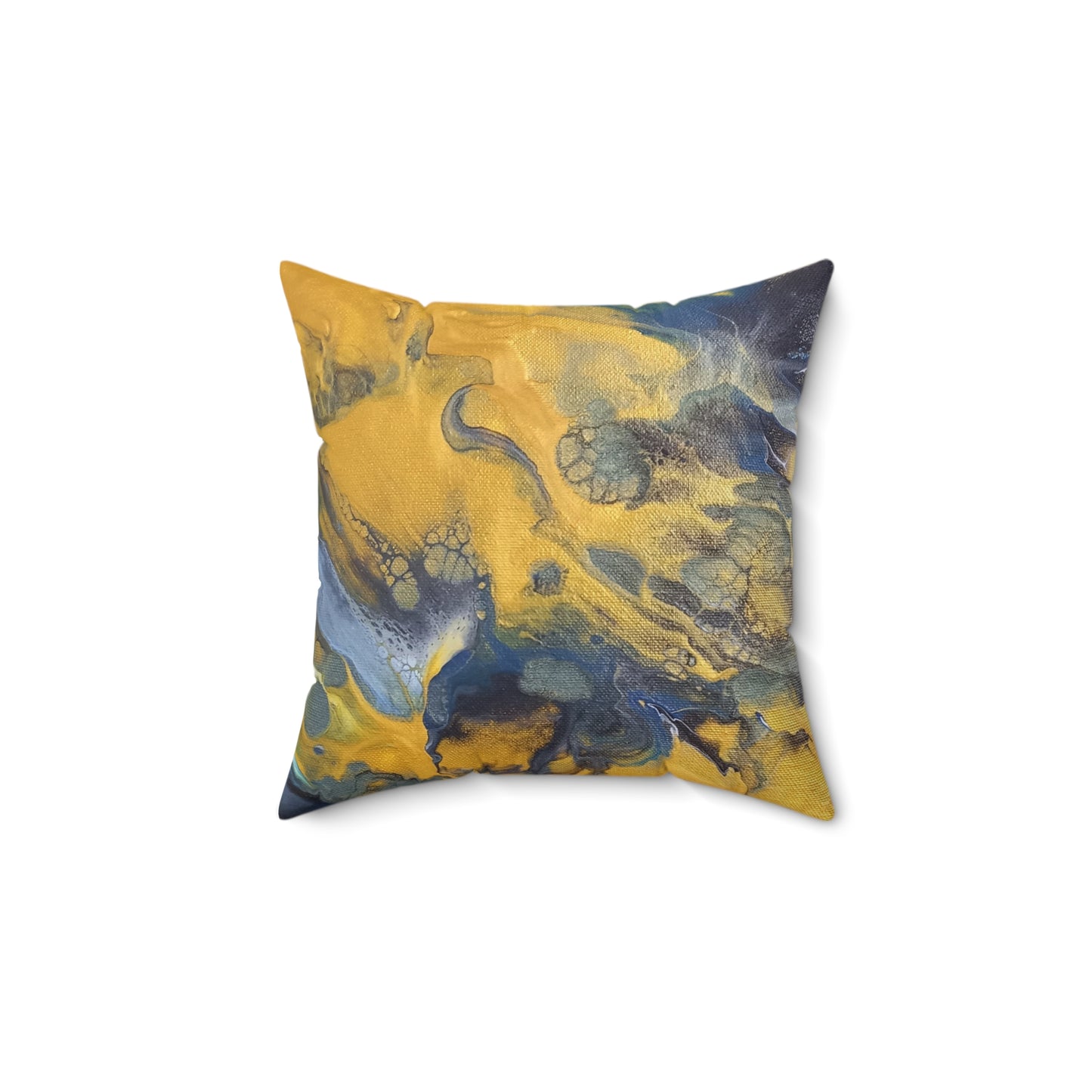 "Sunset" acrylic pour painting design template - Spun Polyester Square Pillow