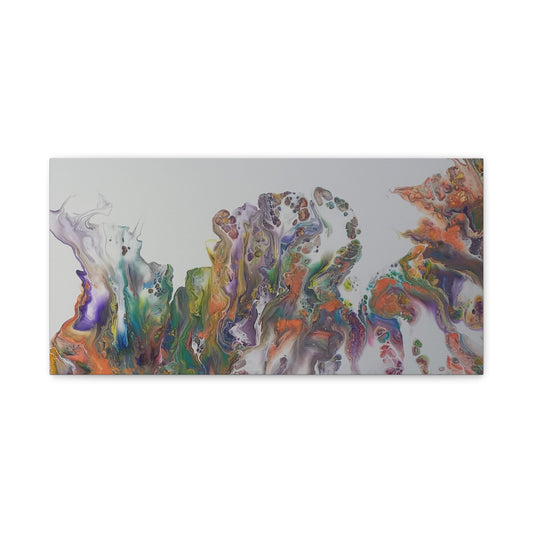 "An overflow of goodness" - Abstract acrylic pour - Colorful Wall Art Canvas - Matte Stretched Print