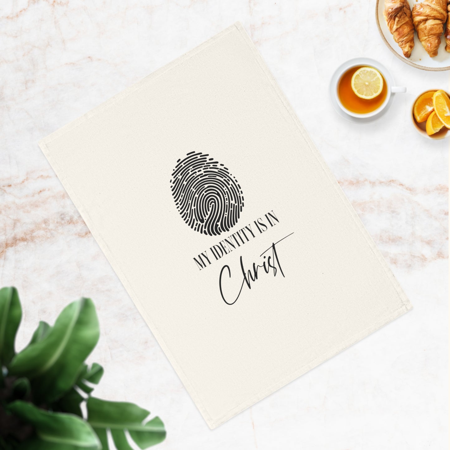 Inspirational Cotton Tea Towel - 'My Identity is in Christ'