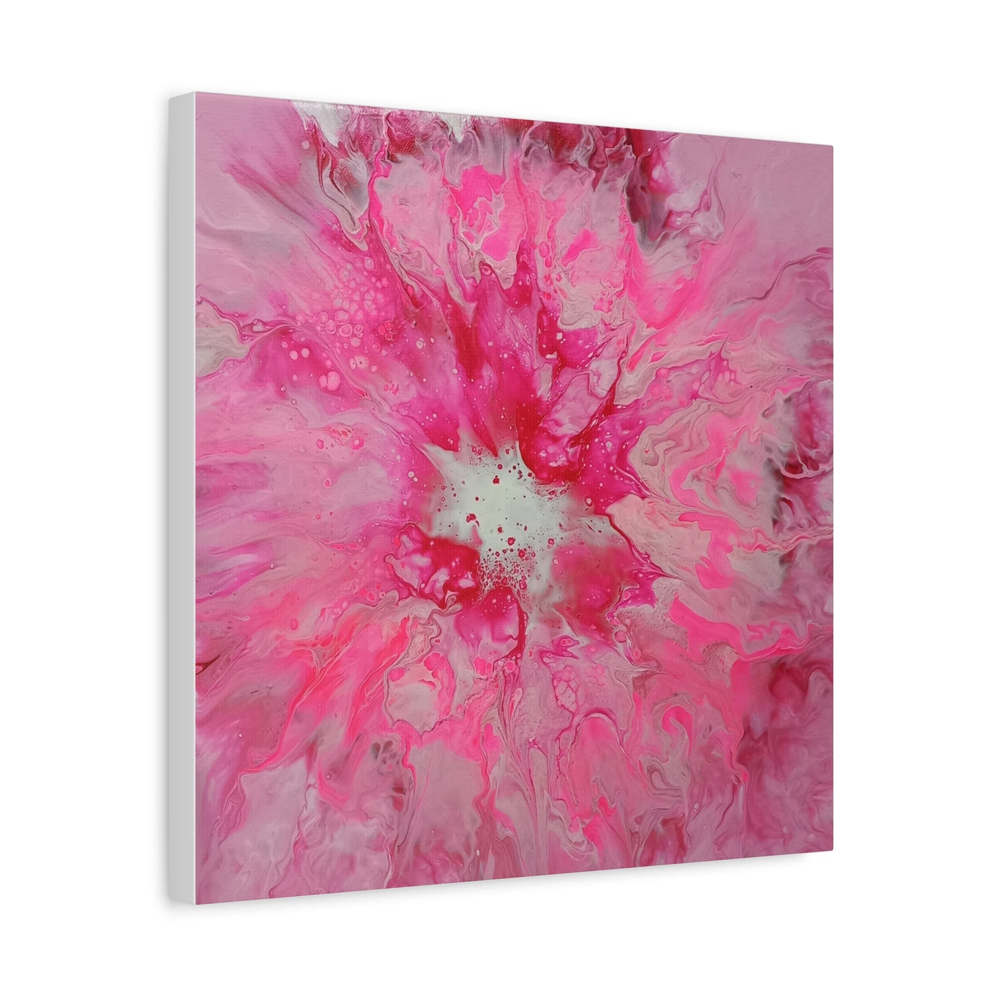 Pink Floral Explosion Matte Canvas Print — Abstract Flower Wall Art