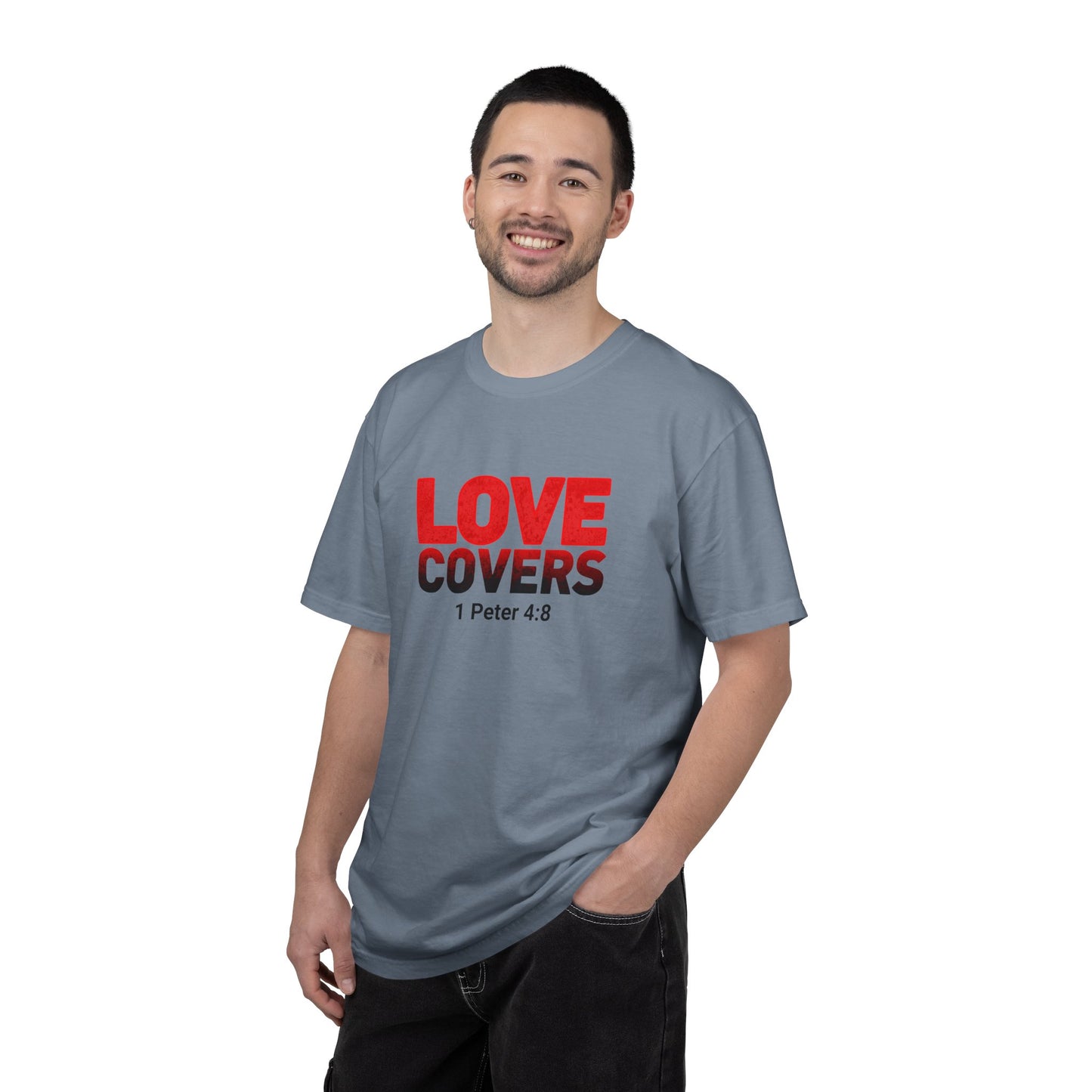 Love Covers T-Shirt — 1 Peter 4:8 Faith Tee