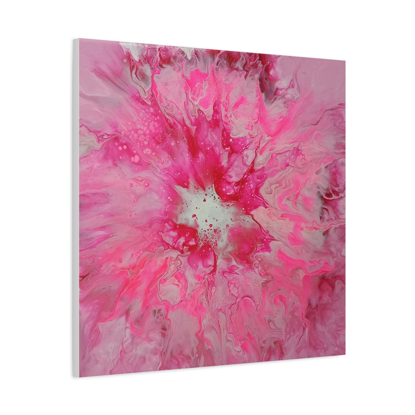 Pink Floral Explosion Matte Canvas Print — Abstract Flower Wall Art
