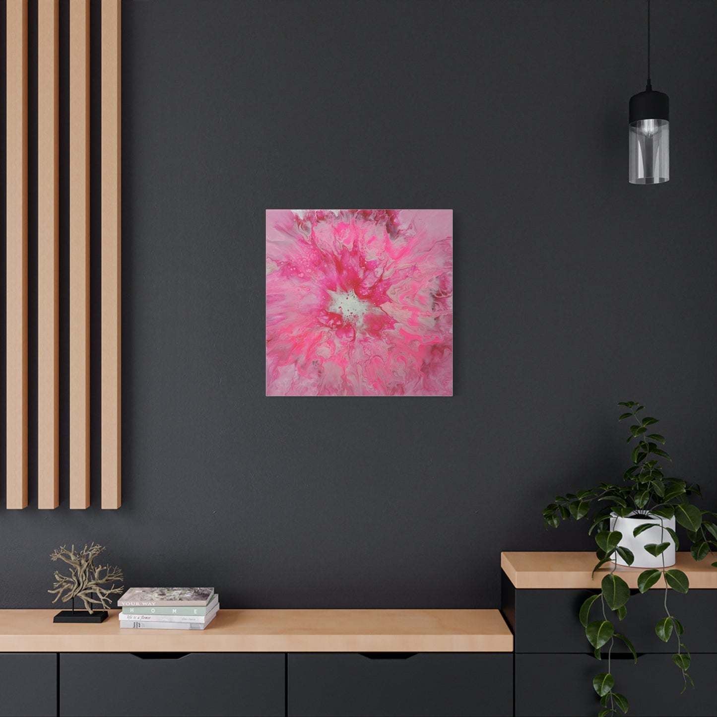 Pink Floral Explosion Matte Canvas Print — Abstract Flower Wall Art