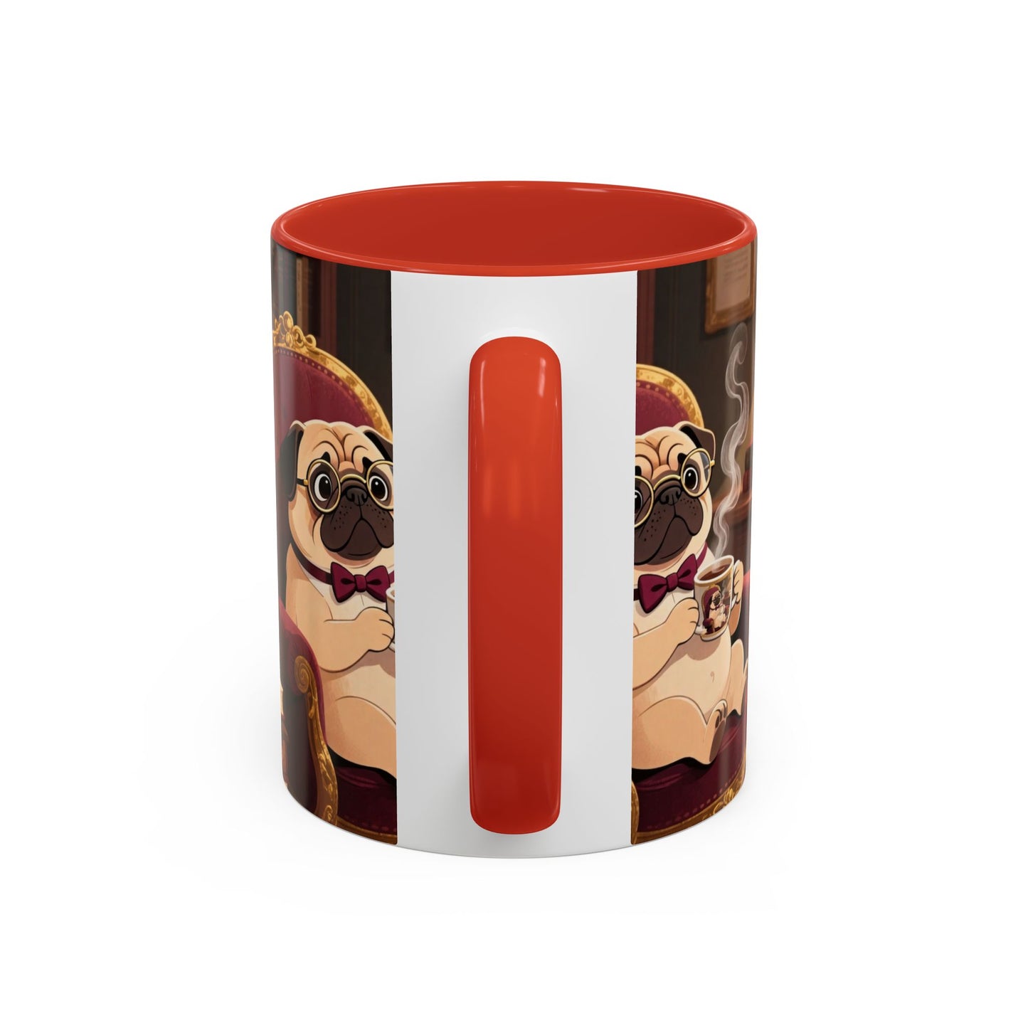 Pug in Armchair Coffee Mug — Cozy Literary Tea & Coffee Cup (11/15oz)