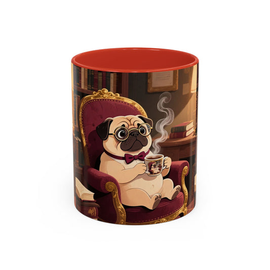 Pug in Armchair Coffee Mug — Cozy Literary Tea & Coffee Cup (11/15oz)