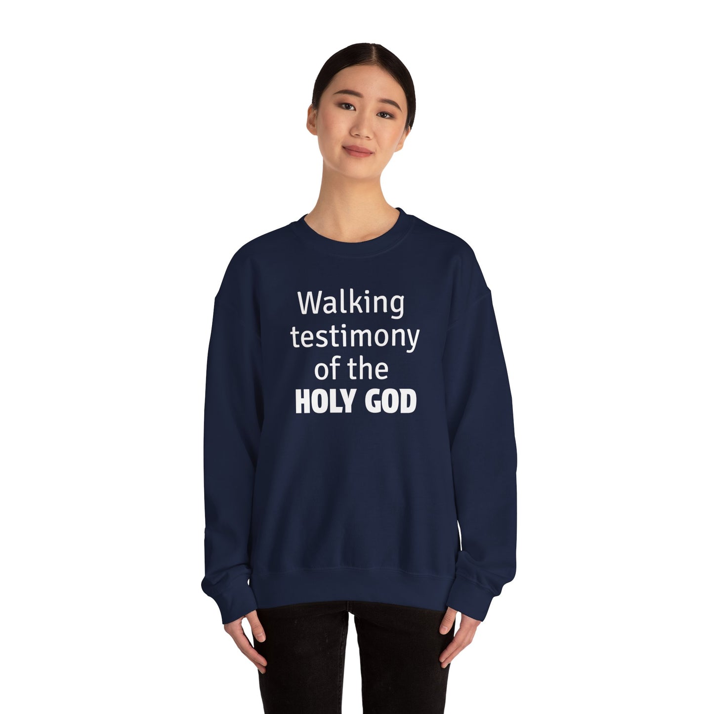 Cozy Unisex Heavy Blend  Crewneck Sweatshirt 'Walking Testimony of the Holy God' - Inspire par Dieu
